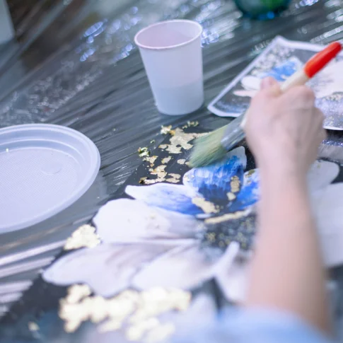 Мастер-класс по интерьерной картине с потальным золотом или с текстурной пастой